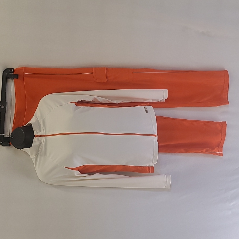 Nina Bucci Track Suit  White & Orange sz Small